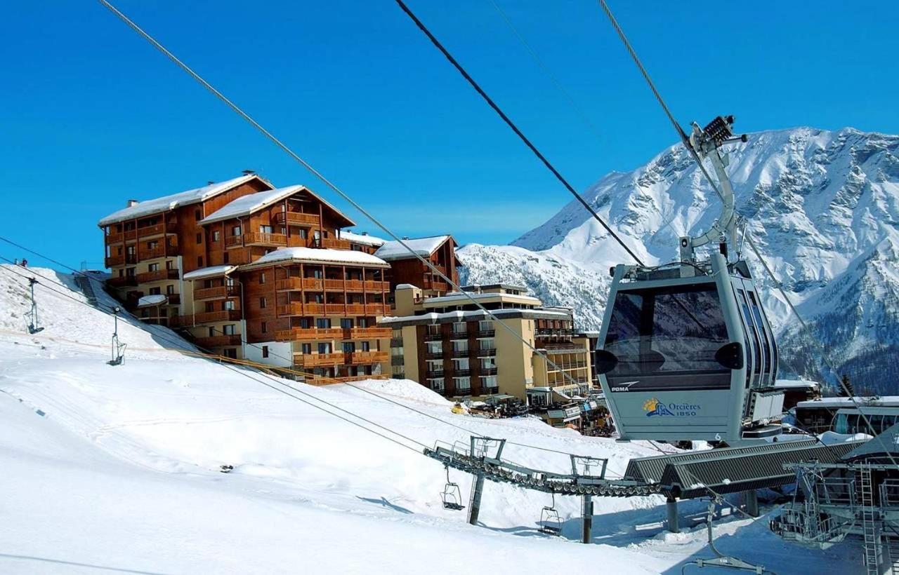 Appartement 6 places aux pieds des pistes avec piscine, wifi et parking privé PMR Orcières Exterior foto